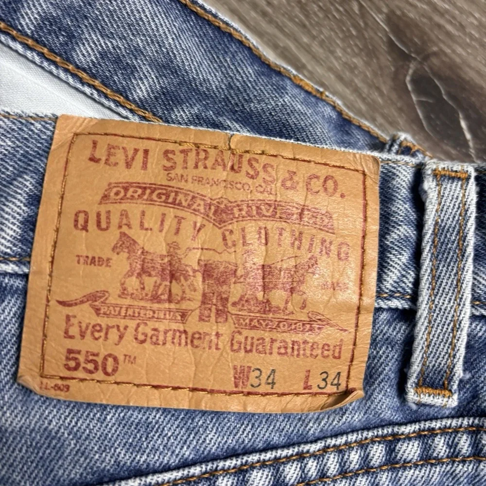 Levi's 550 Vtg 2000 Men's Jeans 34x34 (fits 32x34) Relaxed Lt Blue Stonewash Y2K